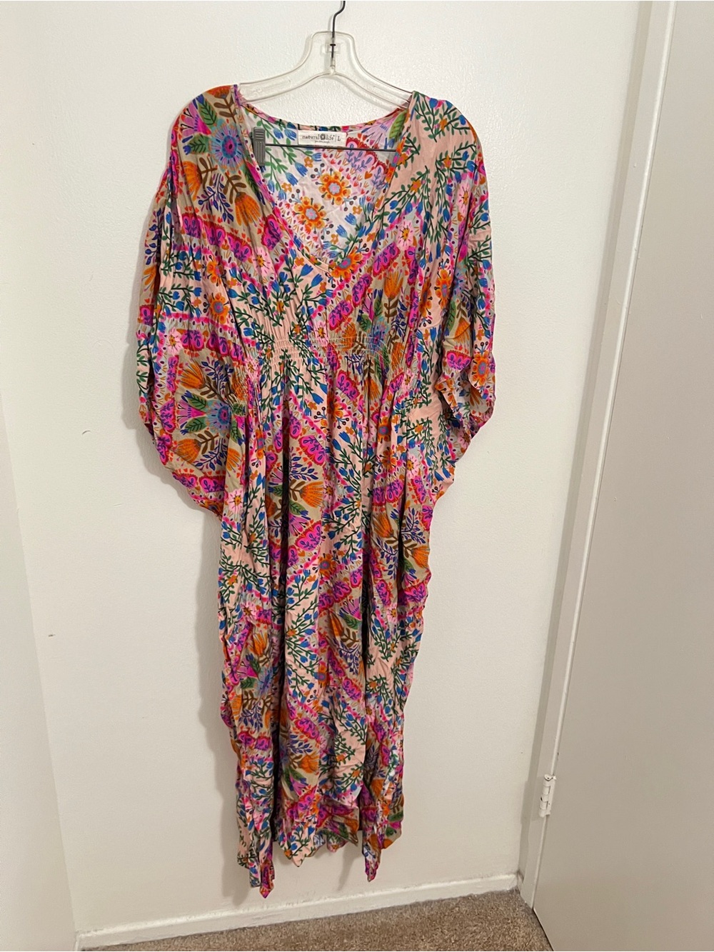 Natural Life Sanibel Kaftan in Pink Floral Diamonds large - Picture 2 of 4